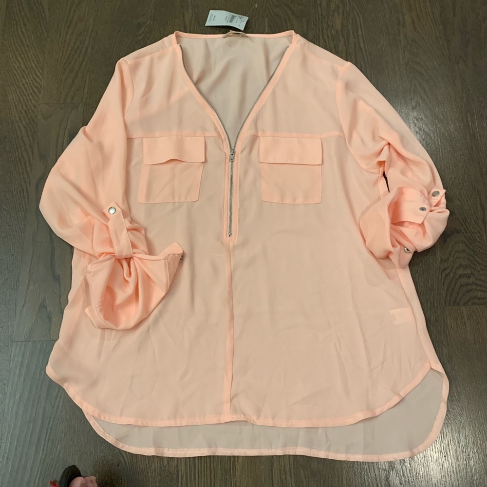 NWT Double Zero Chiffon Top - Size Large